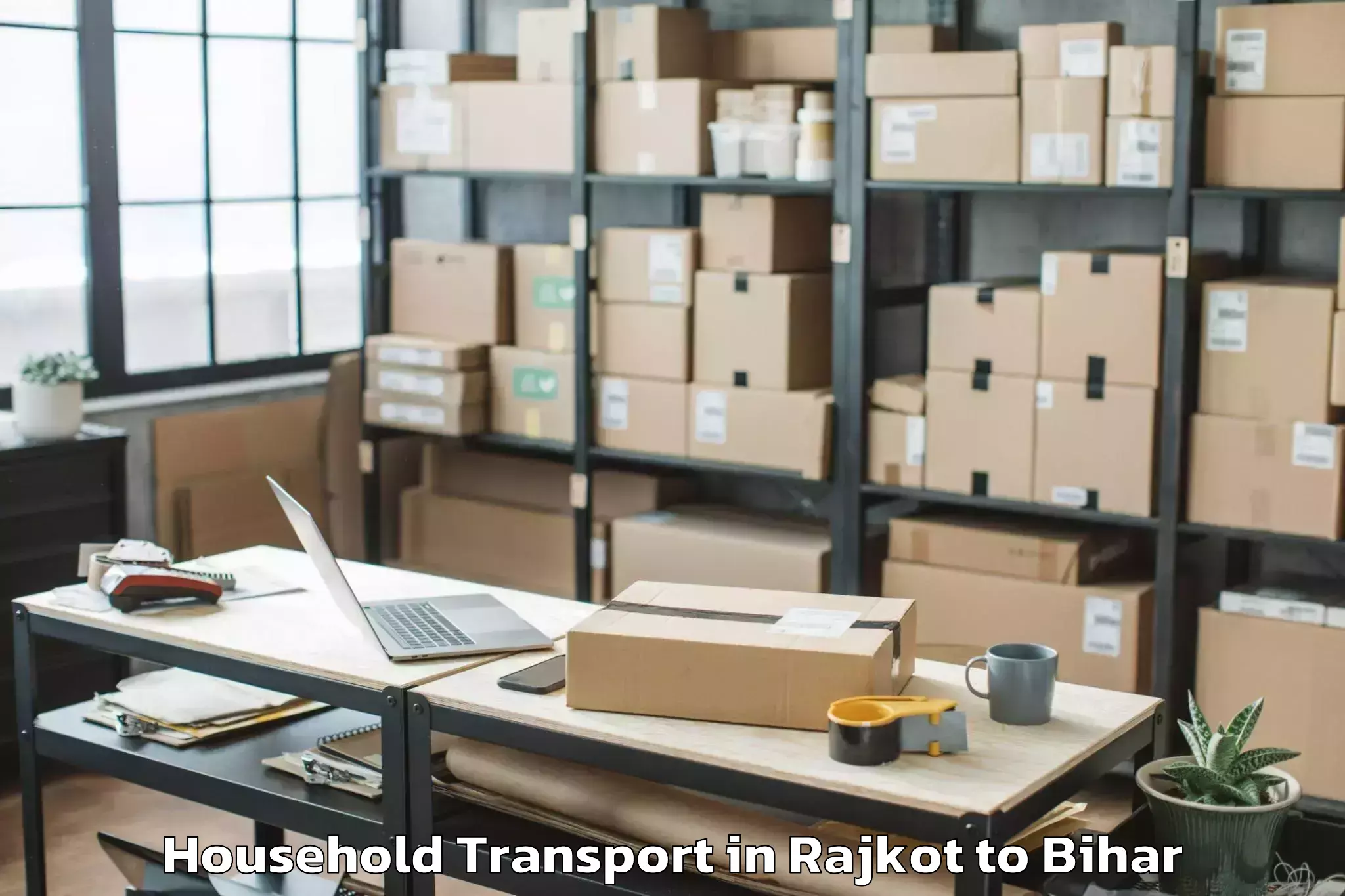 Book Rajkot to Jandaha Household Transport Online